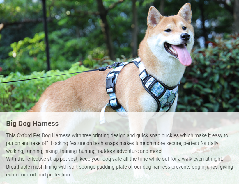 Harnais OKEYPETS sur mesure, robuste et durable pour grands chiens, anti-traction, pour l'entraînement sportif et le travail, gilet réfléchissant en Oxford. 8