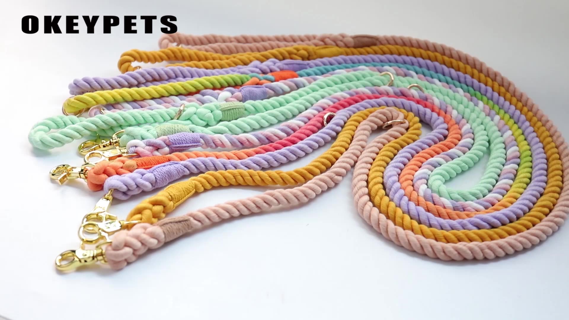 OKEYPETS - Iall Madraí Rópa Cadáis Ombre Lámhdhéanta i nDath Stoic,  Ruaimnithe de Láimh, image size:1920x1080