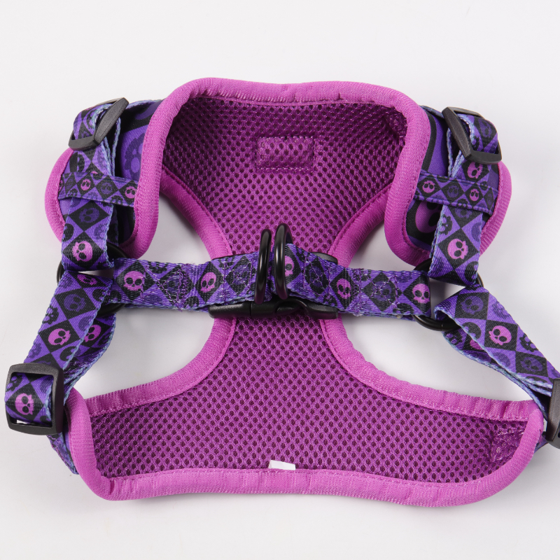 OKEYPWTS Nouveau design Harnais pour chien One Step In personnalisé en néoprène polyester avec logo imprimé Ensemble de harnais mignon One Step In 6