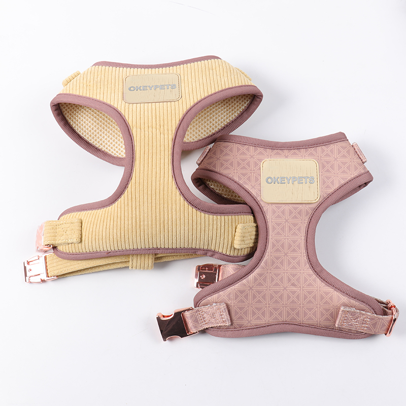 OKEYPETS Harnais pour chien en velours côtelé doux, confortable et ajustable, personnalisables avec logo, vente en gros 11