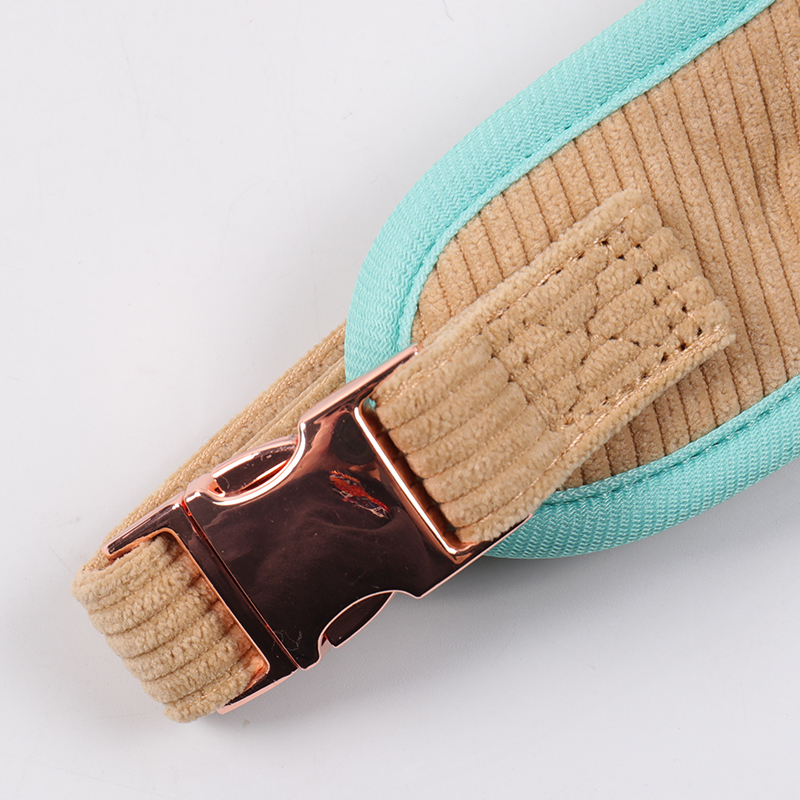 OKEYPETS Ensemble harnais et laisse réglable en velours côtelé pour chien avec logo - Ensemble harnais de luxe en velours côtelé de haute qualité 14