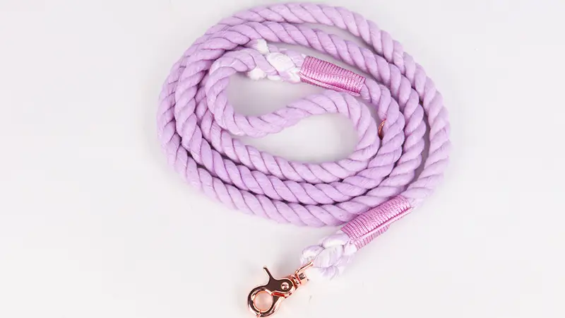 OKEYPETS Accessoires pour animaux de compagnie Laisse d'entraînement robuste avec poignée souple, couleur violette, corde tressée antidérapante 1