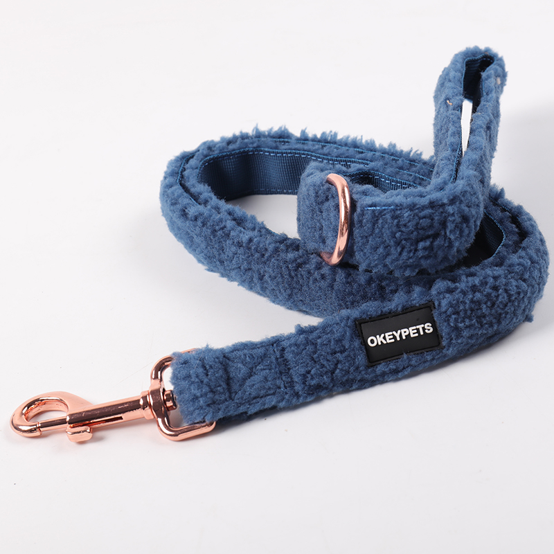 OKEYPETS New Design High Quality Sherpa Dog Harness Custom Adjustable Soft Comfortable Luxury Sherpa Dog Harness Set 13