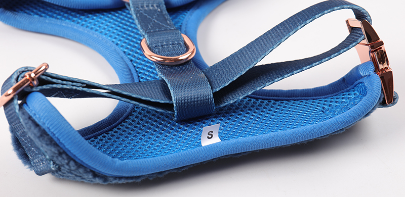 OKEYPETS New Design High Quality Sherpa Dog Harness Custom Adjustable Soft Comfortable Luxury Sherpa Dog Harness Set 7