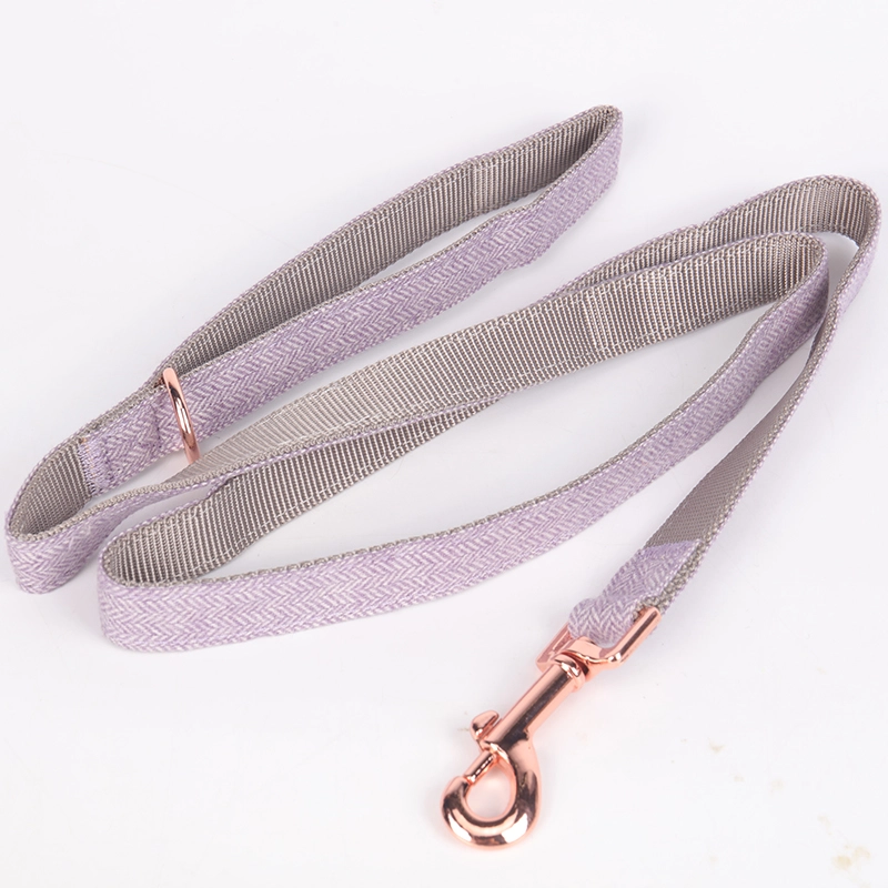 Okeypets set od izdržljive najlonske ogrlice i povodca za pse s metalnom kopčom boje ružičastog zlata 10