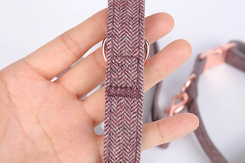 Okeypets set od izdržljive najlonske ogrlice i povodca za pse s metalnom kopčom boje ružičastog zlata 13