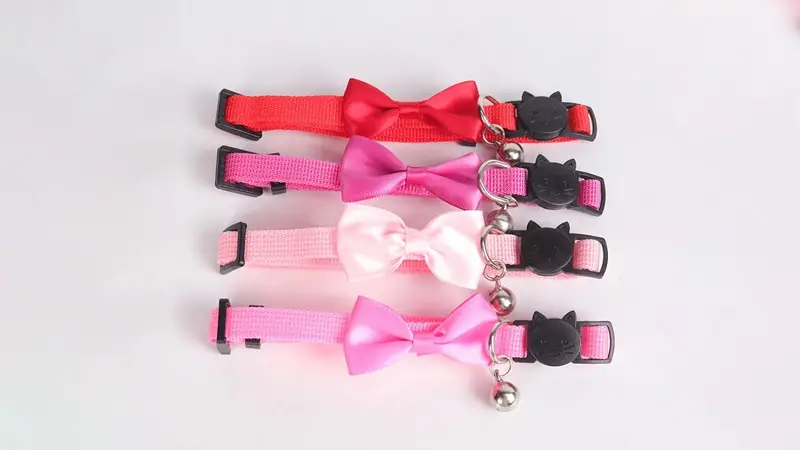 OKEYPETS - Nizko MOQ Sprejmite vzorec po meri Modna ovratnica za hišne ljubljenčke z mačjo ovratnico z zvončasto pentljo 1