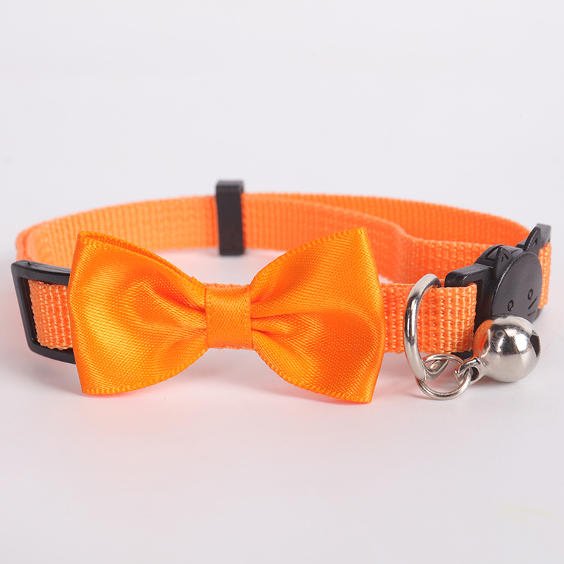 OKEYPETS - Forskellige farver print justerbar størrelse sikkerhedsklokke udløser kattehalsbånd med sløjfe 12