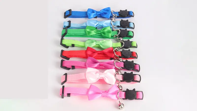 OKEYPETS - Komfortabelt, pustende, tilpasset, enkelt, japansk katthalsbånd, egnet for små kjæledyr, katter, hunder, katthalsbånd 1