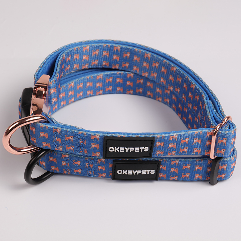 OKEYPETS - Výrobca neoprénu, dizajnový obojok pre domáce zvieratá, mäkký nastaviteľný, personalizovaný obojok pre psa na mieru 9