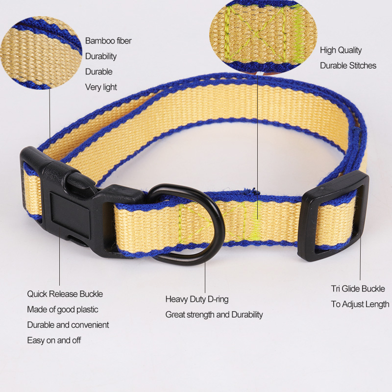 OKEYPETS Fabricant d'accessoires pour animaux de compagnie, vente en gros, collier pour chien personnalisé en fibre de bambou biologique 3