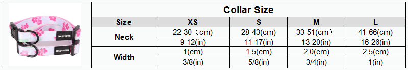 OKEYPETS Collier pour chien personnalisé, ajustable et confortable en polyester rose imprimé de fleurs 6