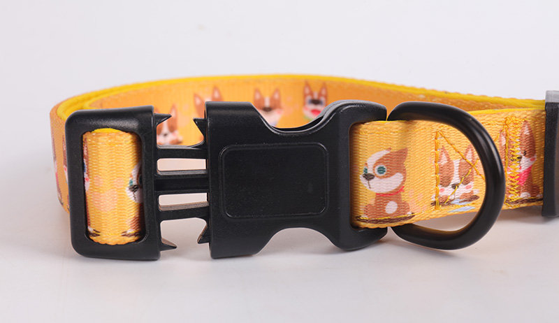 Collier pour chien OKEYPETS ajustable, jaune, imprimé chiot mignon, en polyester par sublimation, personnalisable 12