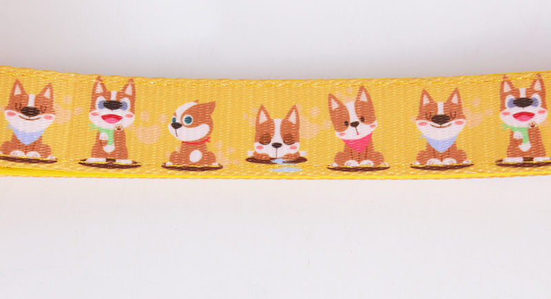 Collier pour chien OKEYPETS ajustable, jaune, imprimé chiot mignon, en polyester par sublimation, personnalisable 14