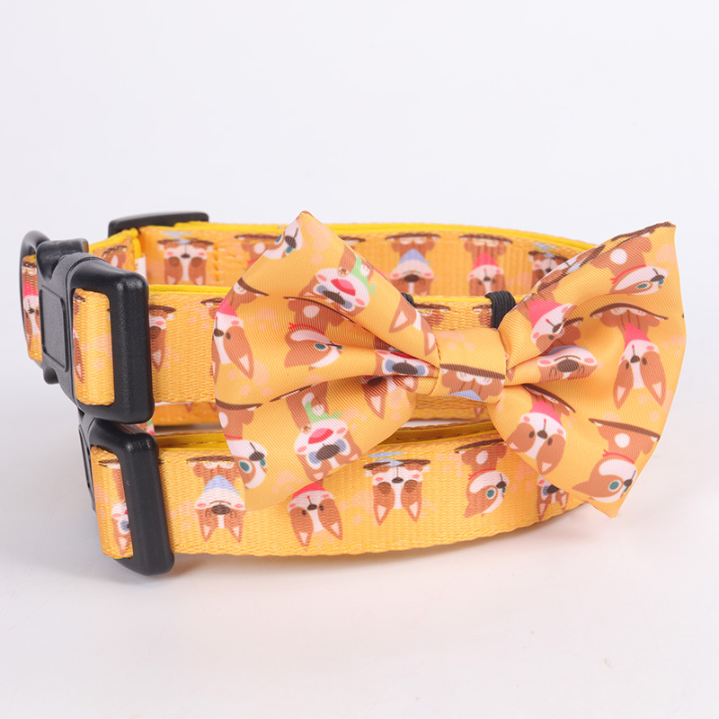Collier pour chien OKEYPETS ajustable, jaune, imprimé chiot mignon, en polyester par sublimation, personnalisable 11