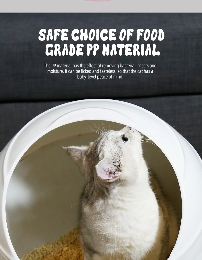 OKEYPETS - Bac à litière de luxe grand format fermé, désodorisant et anti-éclaboussures, portable et facile à nettoyer 15