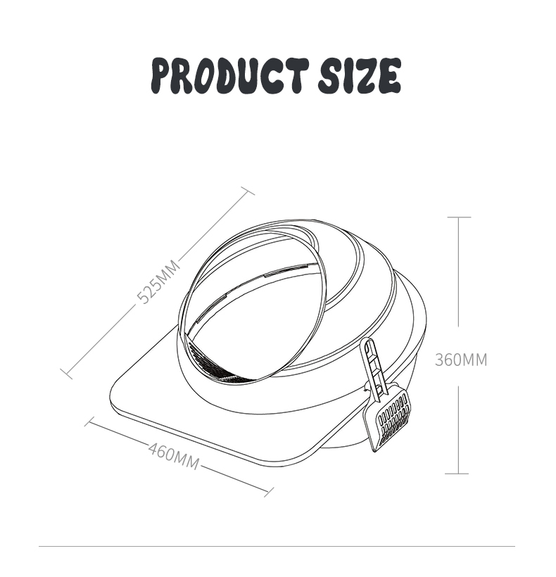 OKEYPETS - Bac à litière de luxe grand format fermé, désodorisant et anti-éclaboussures, portable et facile à nettoyer 10