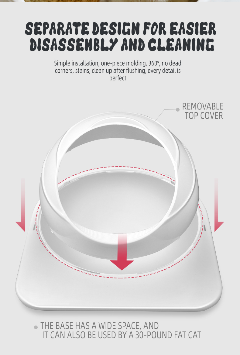 OKEYPETS - Bac à litière de luxe grand format fermé, désodorisant et anti-éclaboussures, portable et facile à nettoyer 16