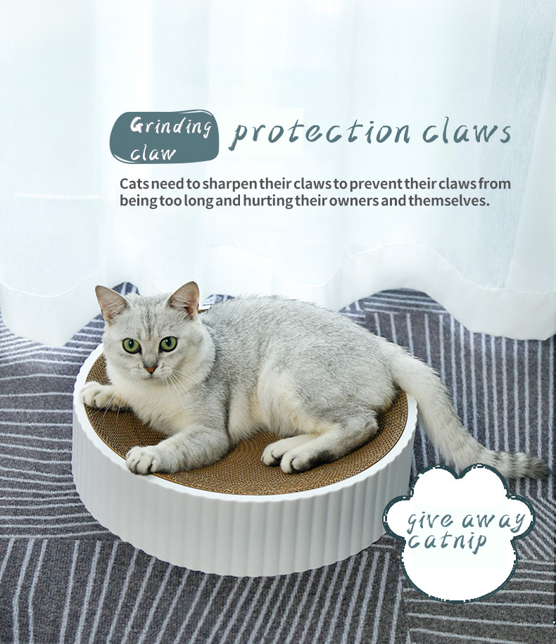 OKEYPETS - Macskamancs tábla Multifunkcionális hullámpapír mancs kisállat játék kerek macska kaparó tábla fészek macska kaparó tábla 8