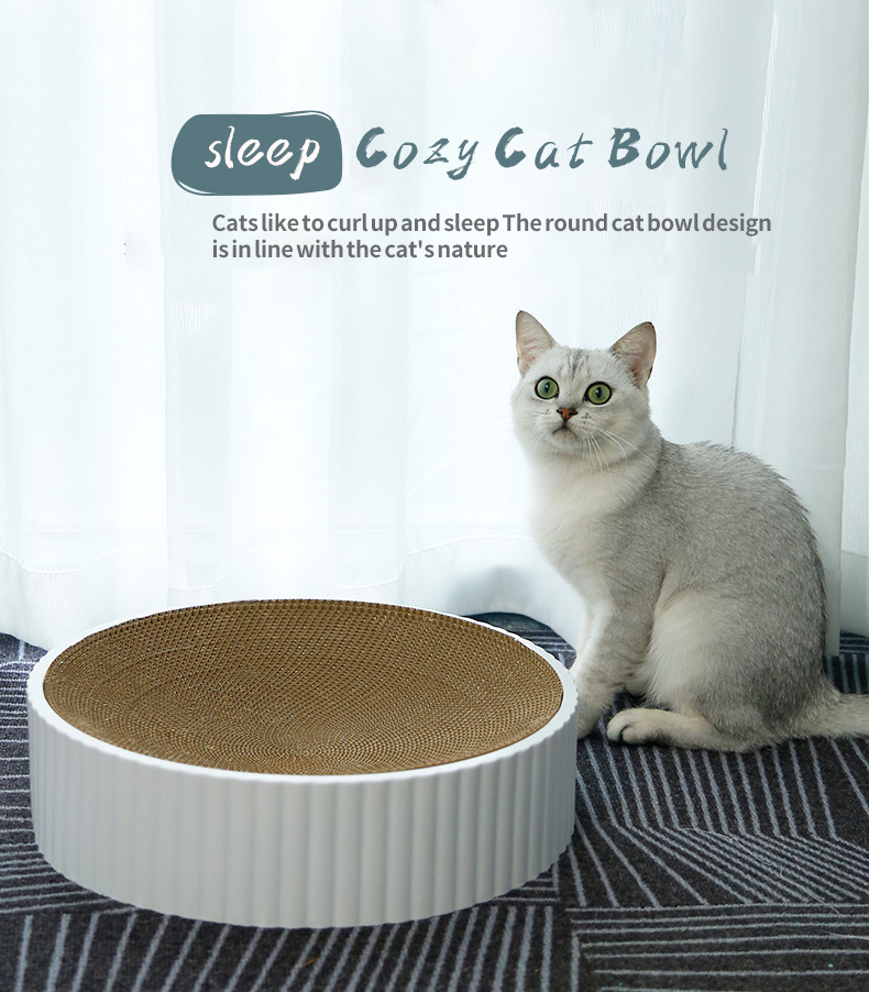 OKEYPETS - Macskamancs tábla Multifunkcionális hullámpapír mancs kisállat játék kerek macska kaparó tábla fészek macska kaparó tábla 9