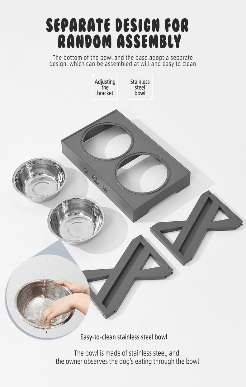 OKEYPETS - Най-продаваната двойна хранилка за домашни любимци, купа за кучета и котки, от неръждаема стомана, хранилки за кучета и домашни любимци 16