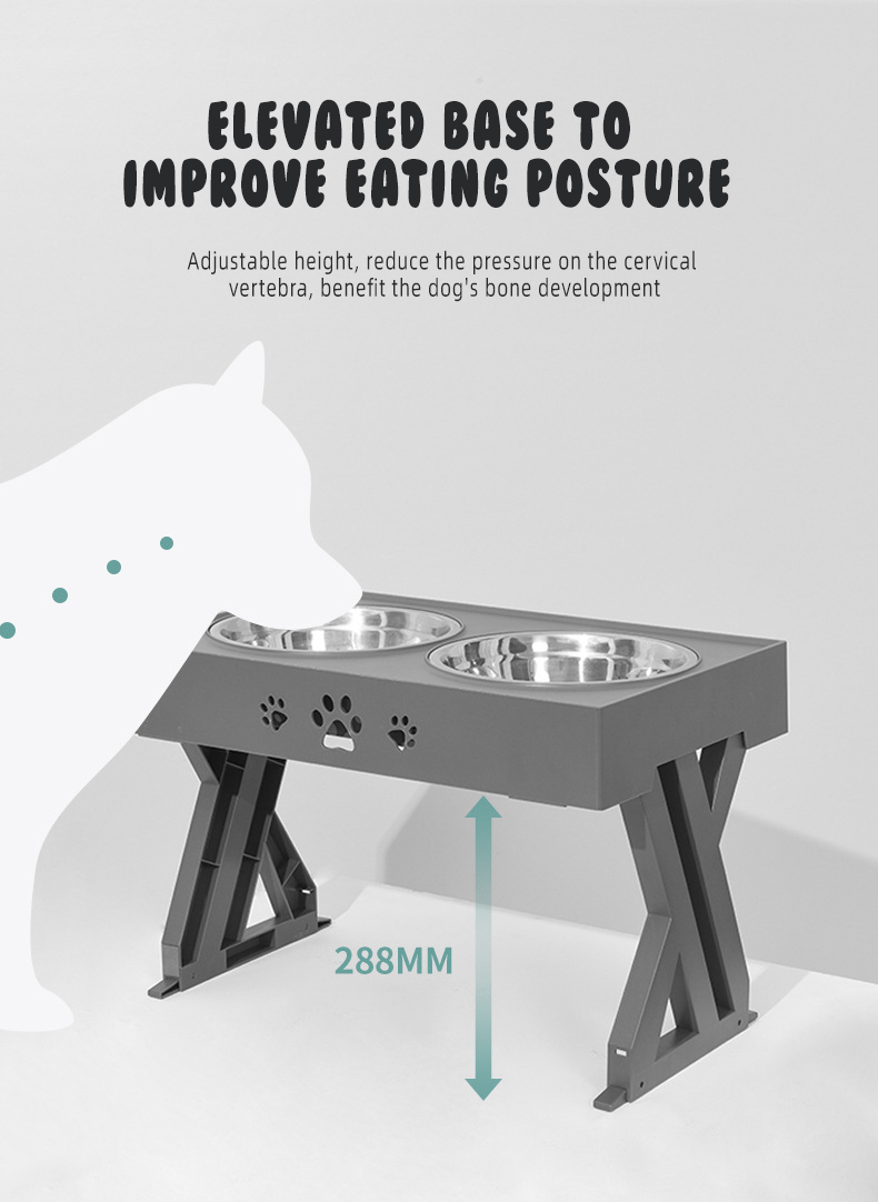 OKEYPETS - Най-продаваната двойна хранилка за домашни любимци, купа за кучета и котки, от неръждаема стомана, хранилки за кучета и домашни любимци 14