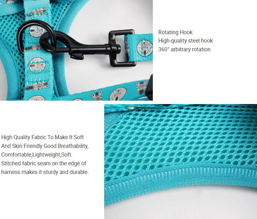 OKEYPETS Soft Comfortable Padded Dog Vest Harness Multi-Colored Pet Harness 13