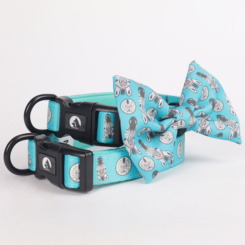 OKEYPETS Ensemble harnais pour chien, foulard bandana imprimé personnalisé, collier par sublimation, laisse et collier pour animal de compagnie 15