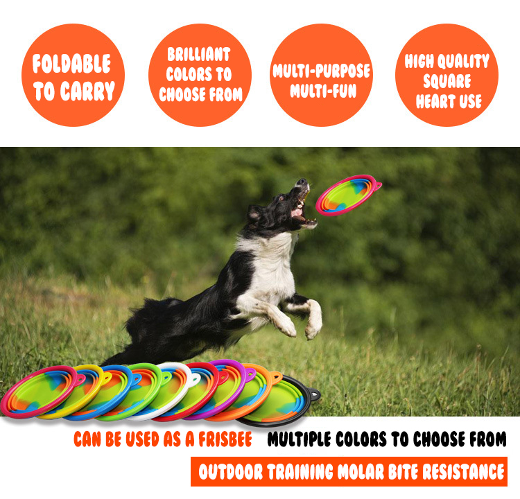 OKEYPETS - Környezetbarát utazó szilikon kisállat tál összecsukható hordozható kutyatál kutyatál 9