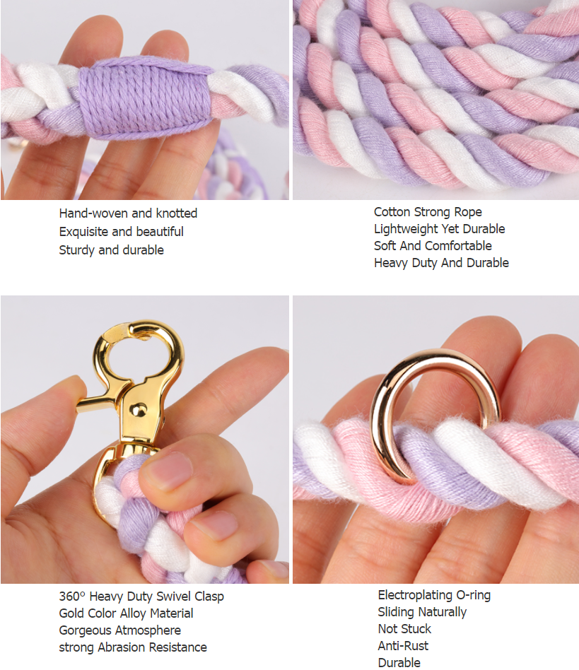 Laisse pour chien en corde de coton de haute qualité, disponible en gros - OKEYPETS 14