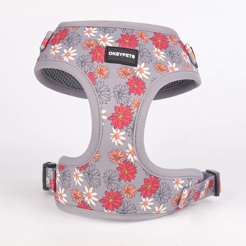 OKEYPETS Dog Accessories Cute Daisy Pattern Breathable Padded Pet Harness Vest Dog Running Harness 10