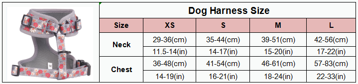 OKEYPETS Dog Accessories Cute Daisy Pattern Breathable Padded Pet Harness Vest Dog Running Harness 7