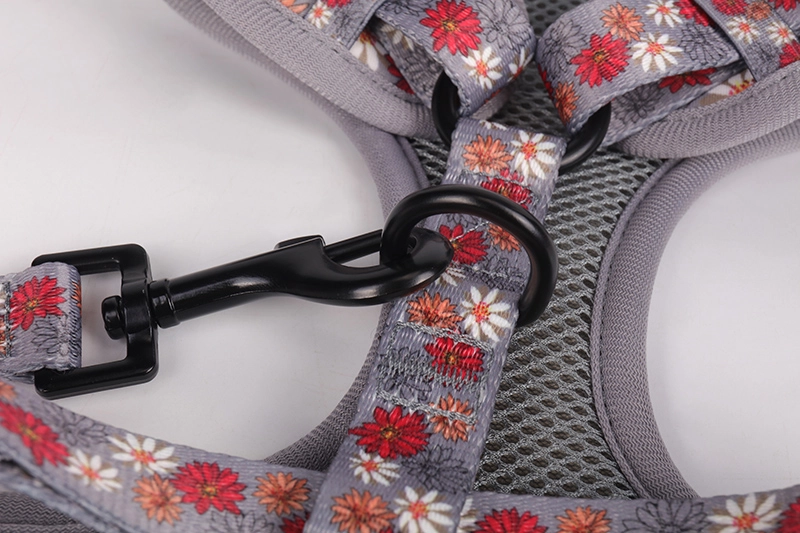 OKEYPETS Dog Accessories Cute Daisy Pattern Breathable Padded Pet Harness Vest Dog Running Harness 12