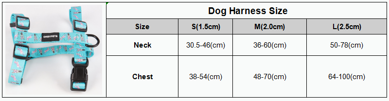 Okeypets Matching H Shape Harness and Leash Set Fashion Style Dog Harness Fully Adjustable Front Clip Back Clip Harness 8