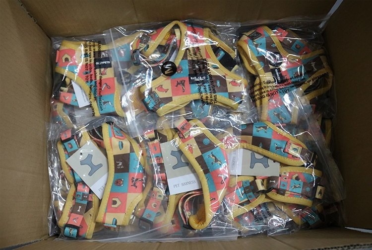 OKEYPETS - Anpassat valpkoppelhalsband justerbart husdjursbajspåse bandana vändbart andningsbart neopren hundsele set 25