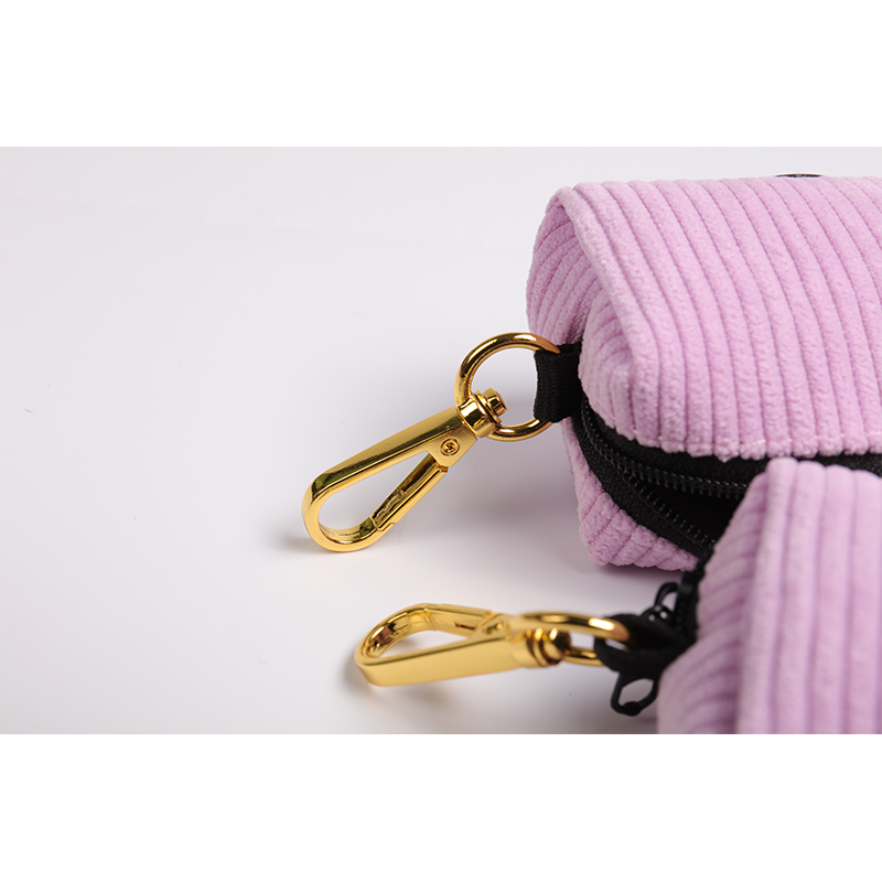 OKEYPETS - Ensemble harnais pour chien en velours côtelé avec porte-sacs à déjections canines ajustable et réglable, logo personnalisé. 13