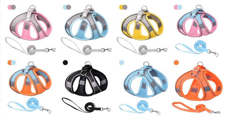 OKEYPETS - OKEYPETS Új Design Luxus Kutyahám Puha, Légáteresztő, Hálós, Fényvisszaverő Kutyahám Fogantyúval 16