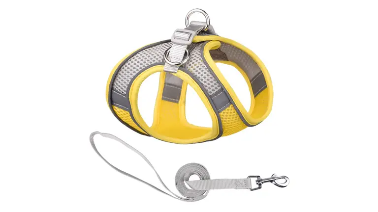 OKEYPETS - Harnais de luxe pour animaux de compagnie, gilet facile à marcher, sangle de sécurité, harnais en maille douce et respirante pour chat et chien, harnais réfléchissant en maille pour chien 1