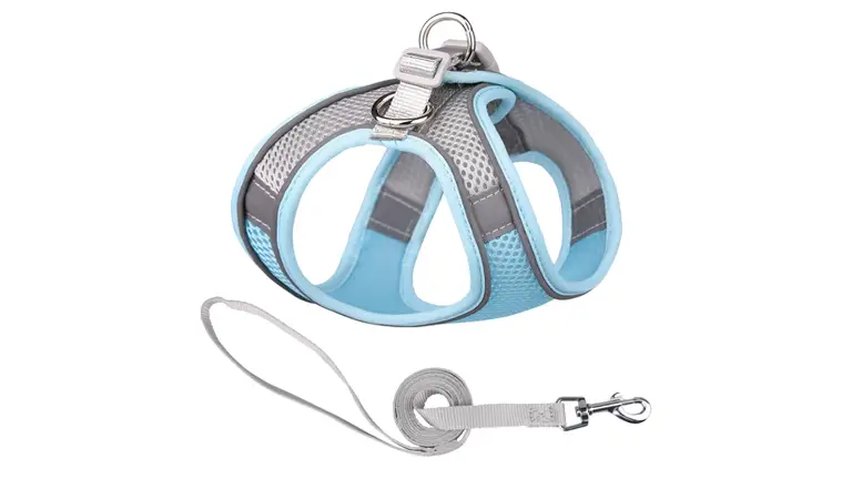 OKEYPETS - Harnais de promenade pour animaux de compagnie, sac à dos, harnais en maille douce et respirante pour chien, harnais réfléchissant en maille pour chien 1