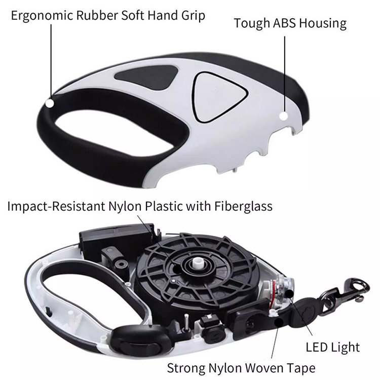 OKEYPETS - OKEYPETS Borong Tali Nilon Anjing Led Secara Automatik Tali Anjing Tugas Berat Panjang Boleh Ditarik Balik Tali Haiwan Peliharaan 11