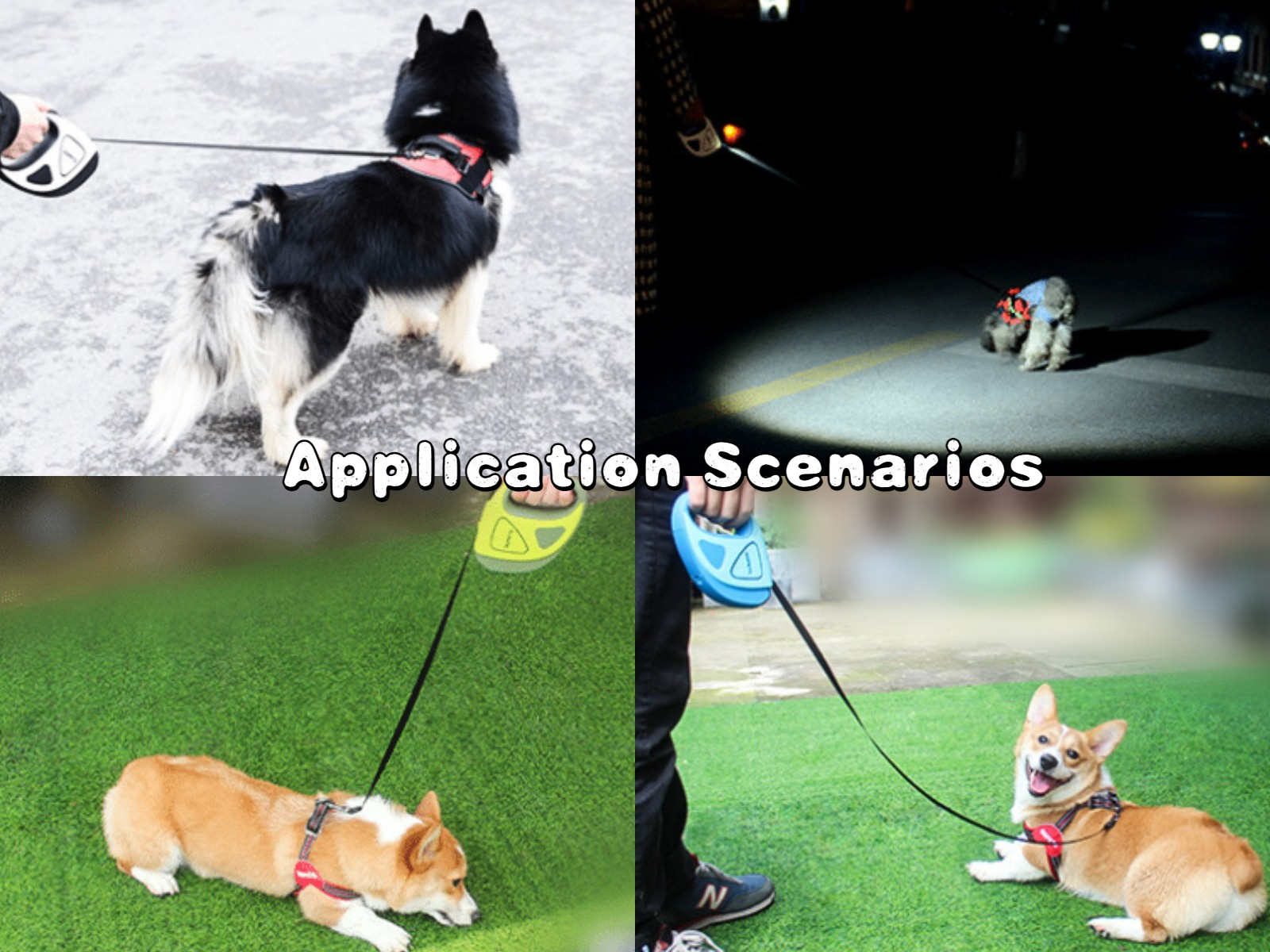 OKEYPETS - OKEYPETS Borong Tali Nilon Anjing Led Secara Automatik Tali Anjing Tugas Berat Panjang Boleh Ditarik Balik Tali Haiwan Peliharaan 19