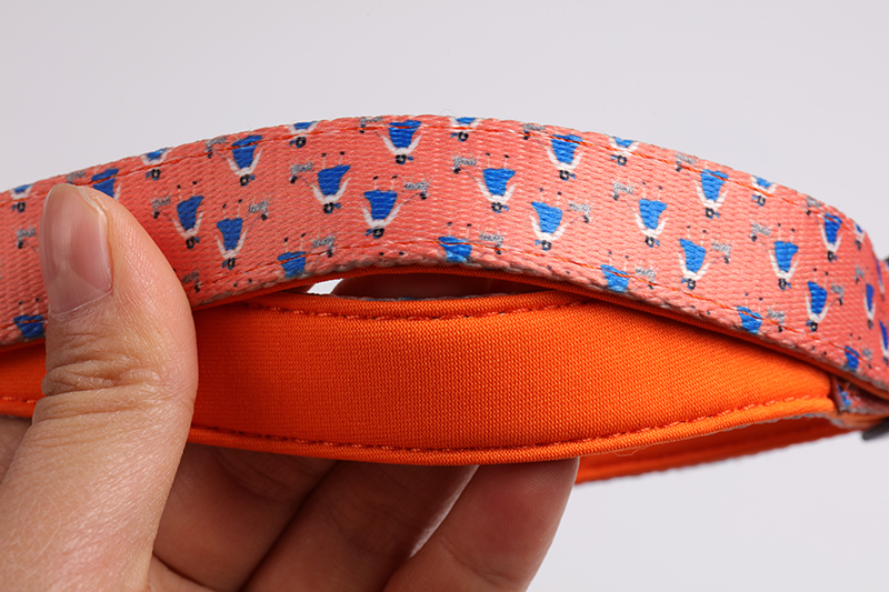 OKEYPETS - Collier pour chien en néoprène anti-traction, réglable, avec porte-sacs à déjections canines et imprimé. 9