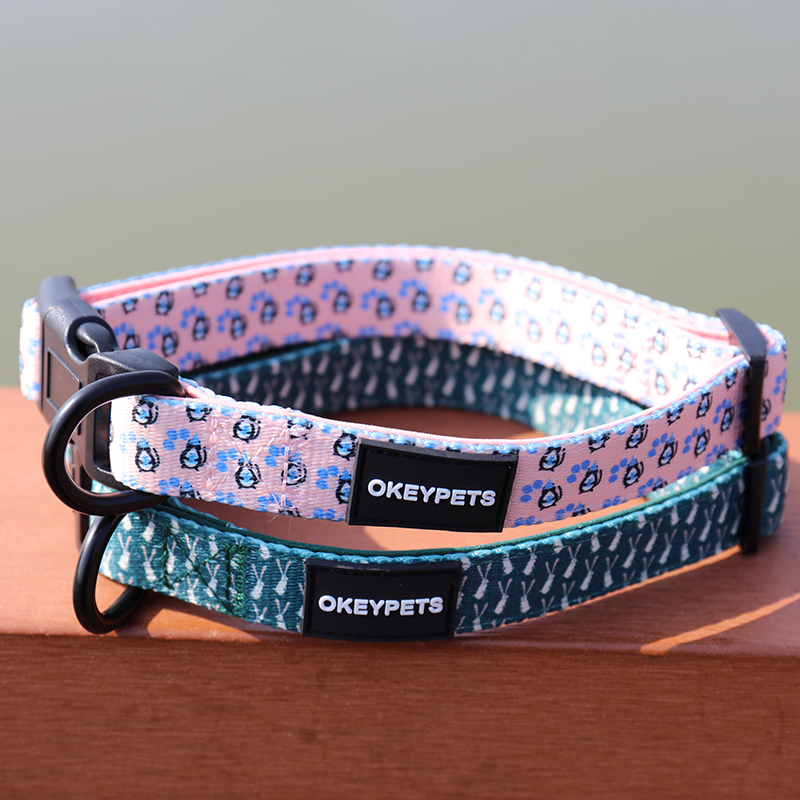 OKEYPETS - Collier pour chien personnalisé avec nœud papillon, logo imprimé et boucle entièrement métallique 9