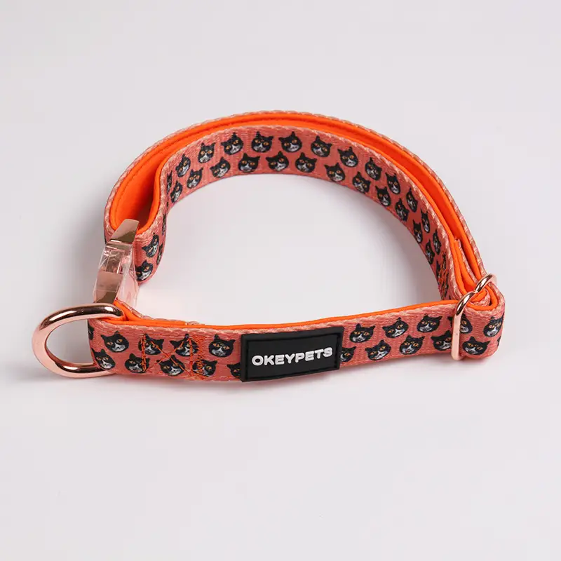 OKEYPETS - Collier pour chien rembourré en néoprène résistant, doux et confortable, avec logo personnalisé par sublimation, couleur unie, motif pour la promenade. Tous les produits 1