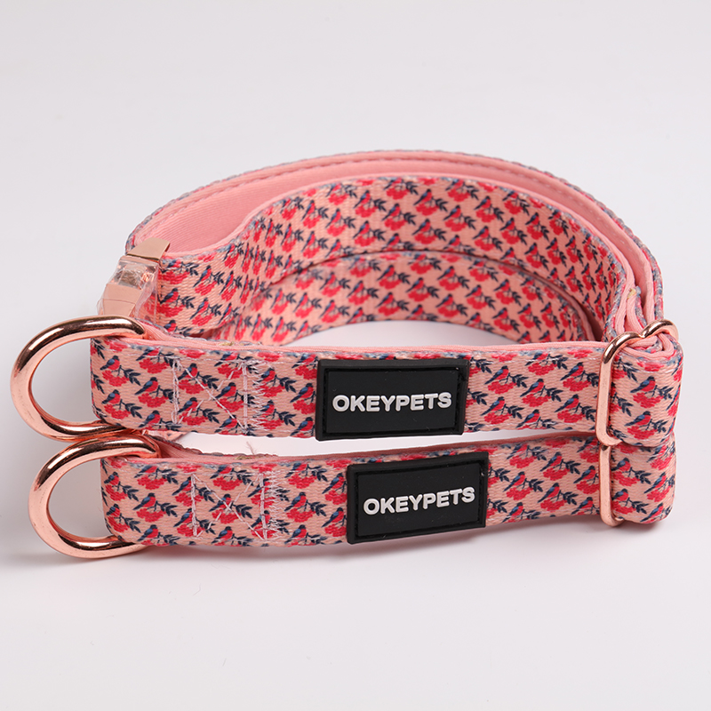 OKEYPETS - Colliers pour chiens roses ultra-résistants, confortables et luxueux, rembourrés en néoprène 7