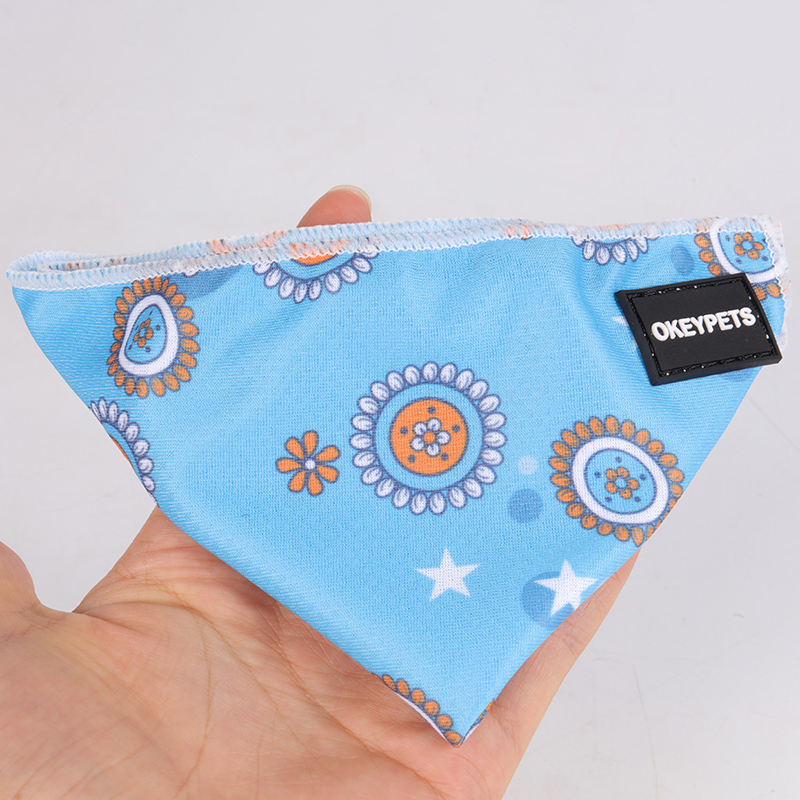 OKEYPETS - OKEYPETS Bandana Pukal Boleh Balik Selendang Anjing Cetakan Haiwan Peliharaan Peribadi Selendang Anjing Lembut Mewah yang Menyejukkan Bandana Haiwan Peliharaan 10