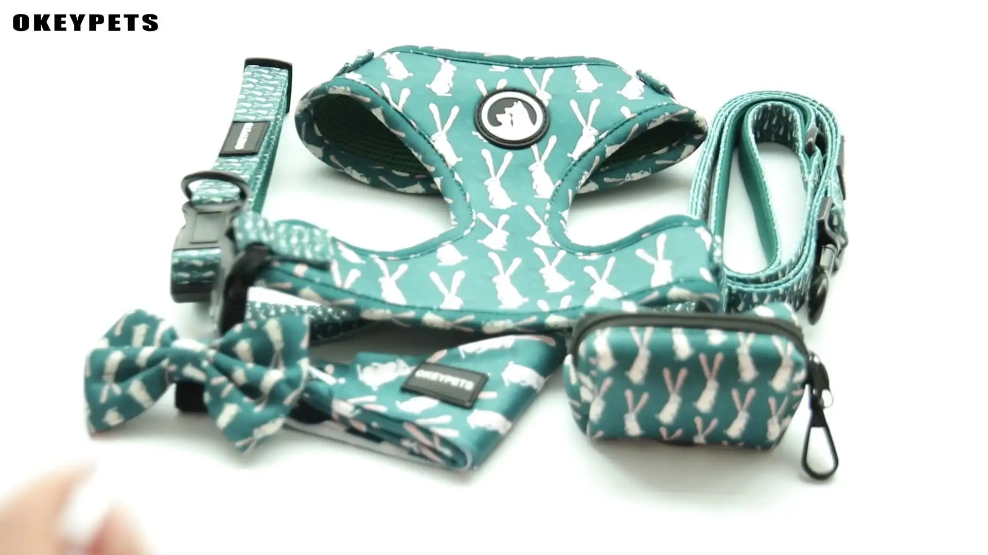 OKEYPETS - OKEYPETS Patrún Saincheaptha Lógó Sraitheanna Dúbailte Stíleacha  In-análaithe Allas-ionsúiteach Iall Rith do Mhadraí Siúil do Choileáiníní  ..., image size:1920x1080