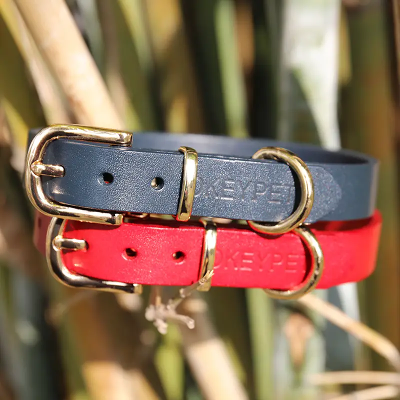 OKEYPETS - Colliers pour chiens en cuir avec logo en relief personnalisé - Cuir de vachette naturel - Collier en cuir véritable pour chien - Tous les produits 1