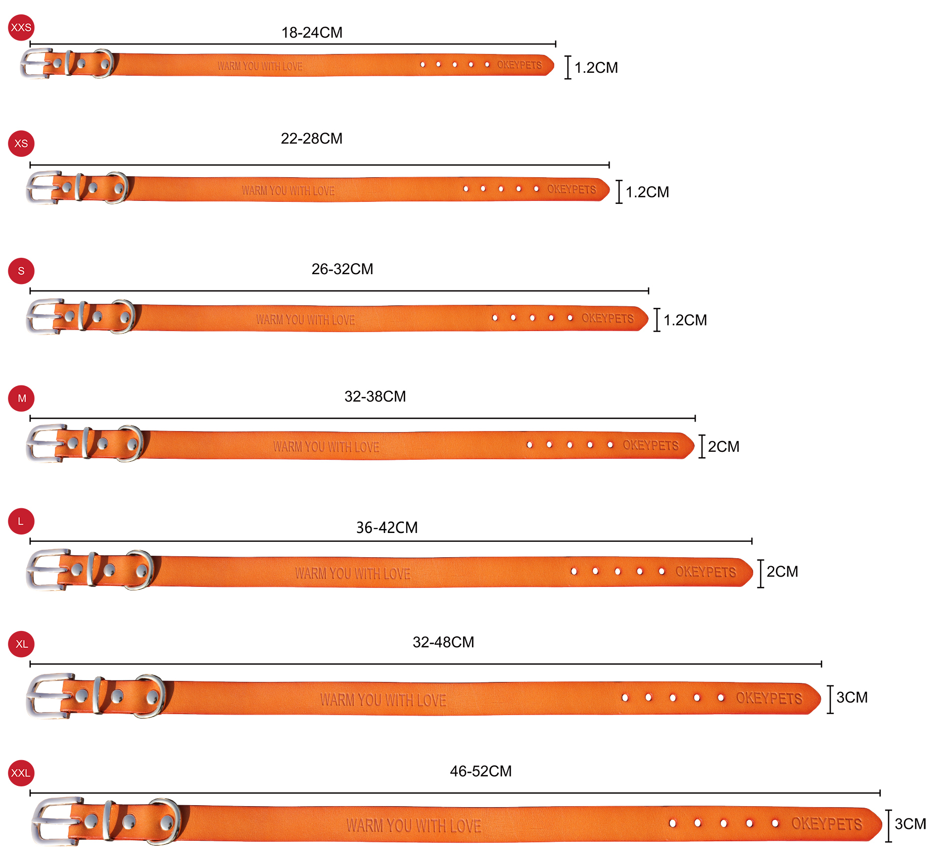 OKEYPETS - OKEYPETS Faible quantité minimale de commande OEM Matériaux écologiques en cuir naturel Collier pour chien en cuir de vachette épais, doux et confortable 13