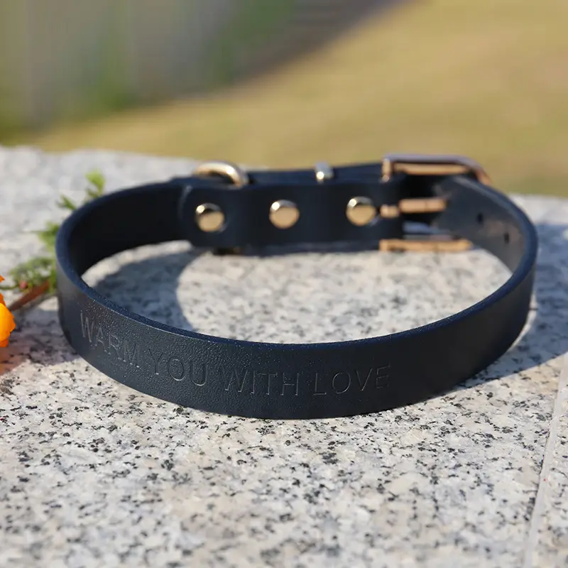 OKEYPETS - OKEYPETS Supplies Pet Accessories Soft Dog Collars Hand-made Luxury Eco Friendly Comfortable Royal Blue Leather Dog Collar All products 1